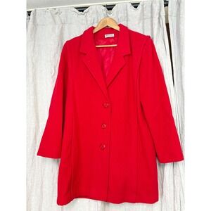 Vintage Braefair Red Wool Coat Women's ILGWU USA Union Made Classic 80s 90s Med